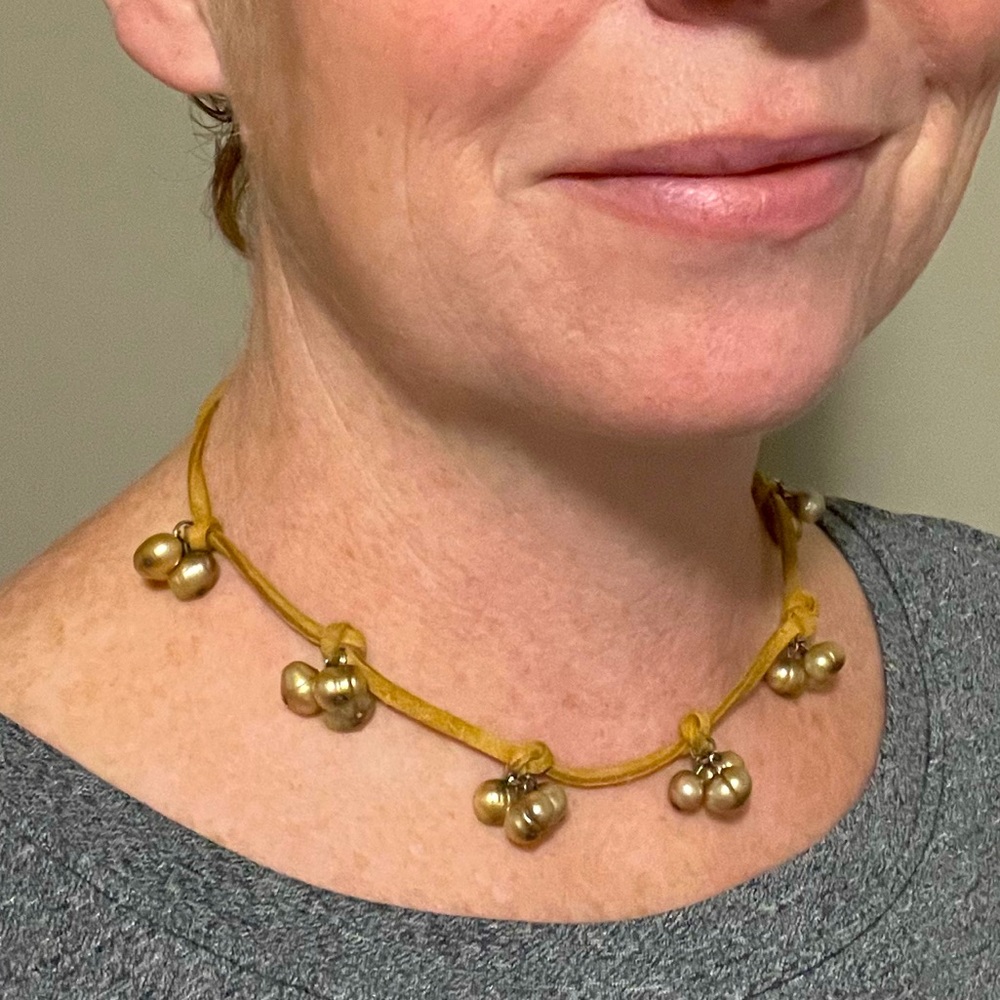 15” Leather & Pearl Necklace